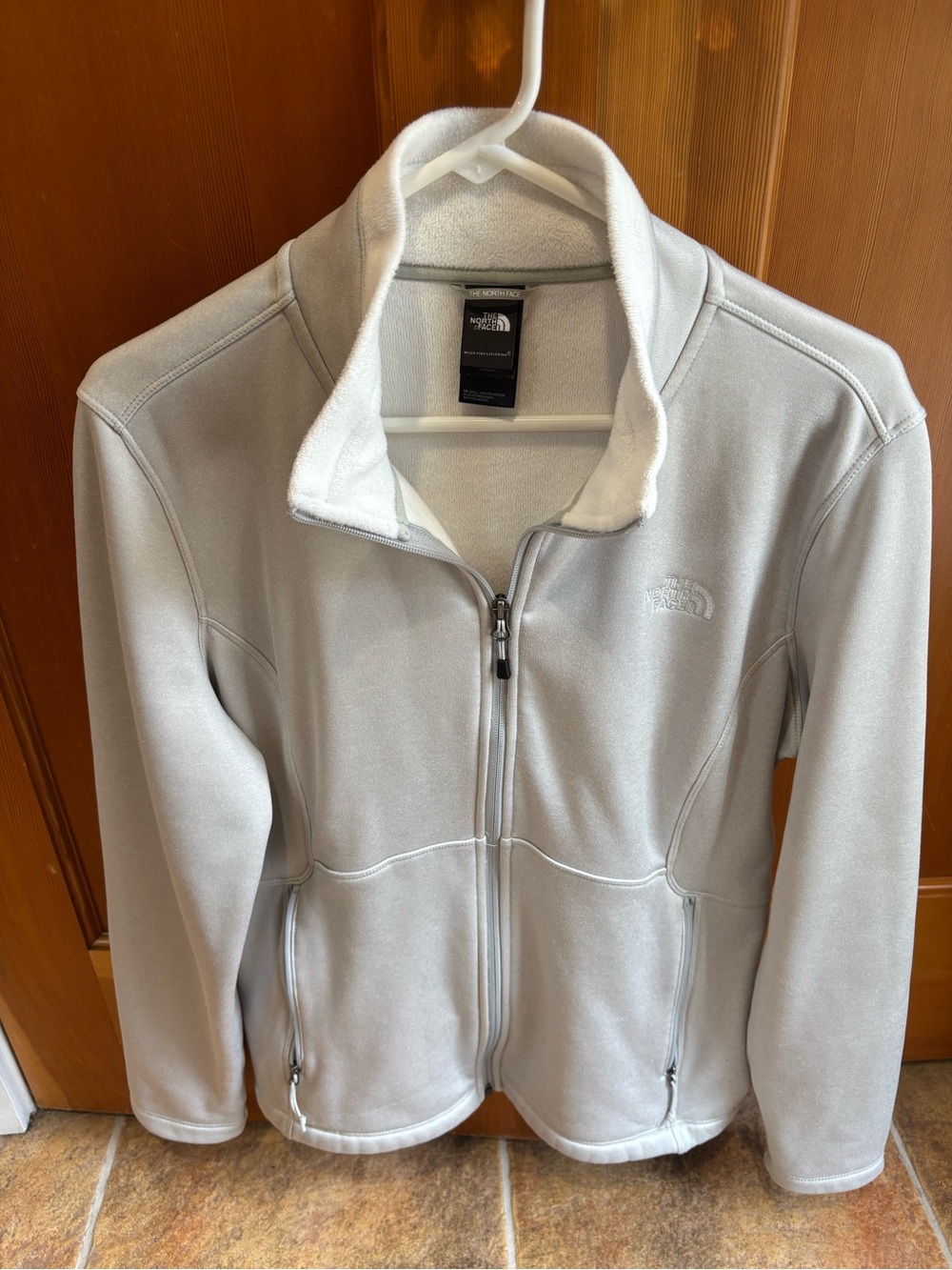 The North Face Women's Light Gray Full-Zip Fleece Jacket